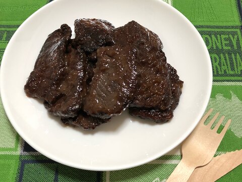 フライパンでクジラの竜田揚げ♪